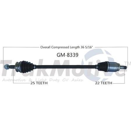 Surtrack Axle Cv Axle Shaft, Gm-8339 GM-8339